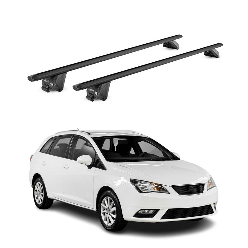 Barres de toit transversales pour Seat Ibiza SW 6J-6P 2010-2017 Alu Noir 2x ABE