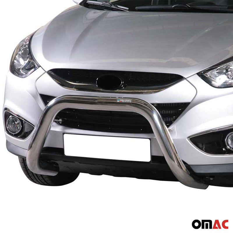 Pare-buffle Avant pour Hyundai ix35 2009-2015 76 mm en Acier Gris