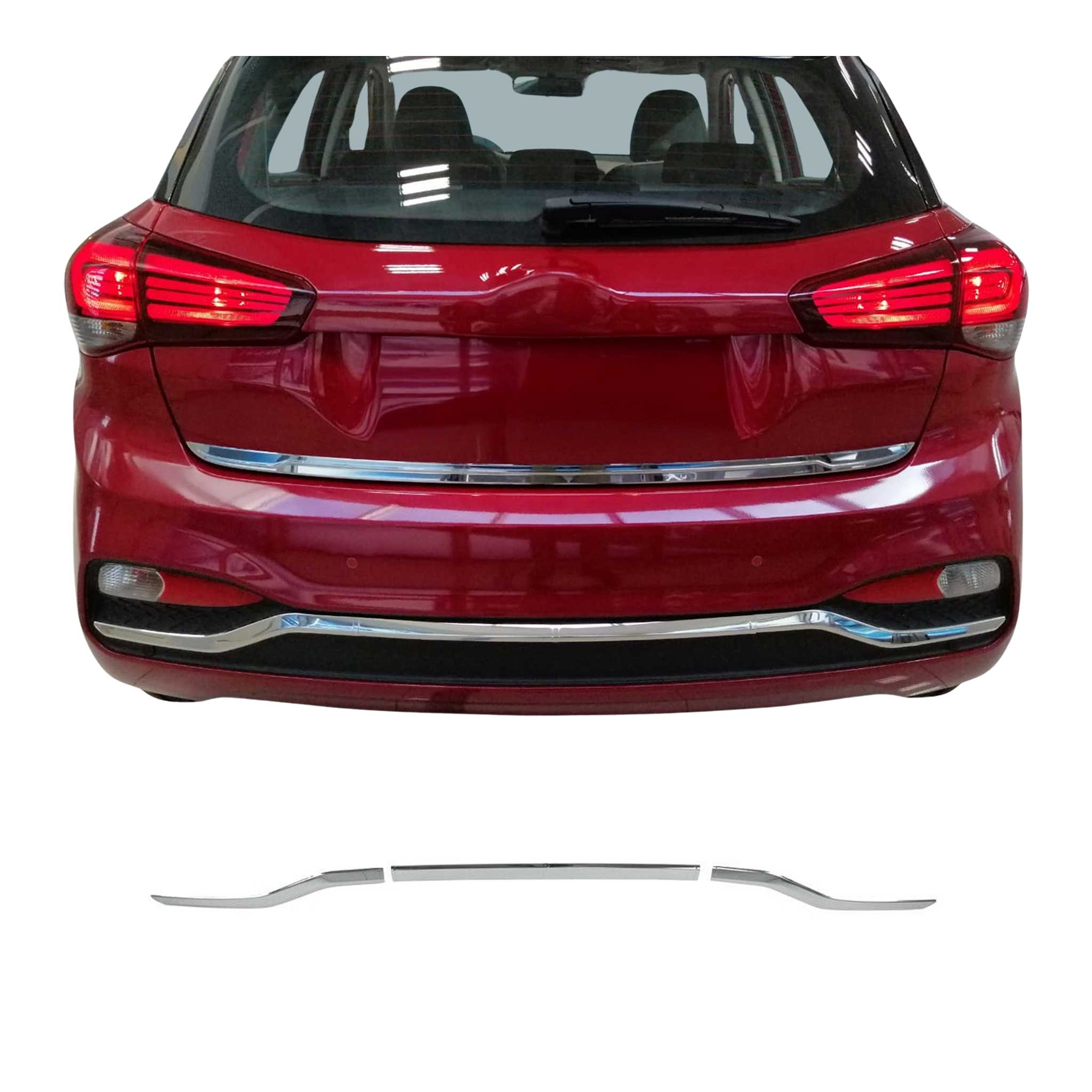 Moulure De Pare-Chcos Arrière Pour Hyundai I20 2019-2021 Acier Inox 3 Pcs