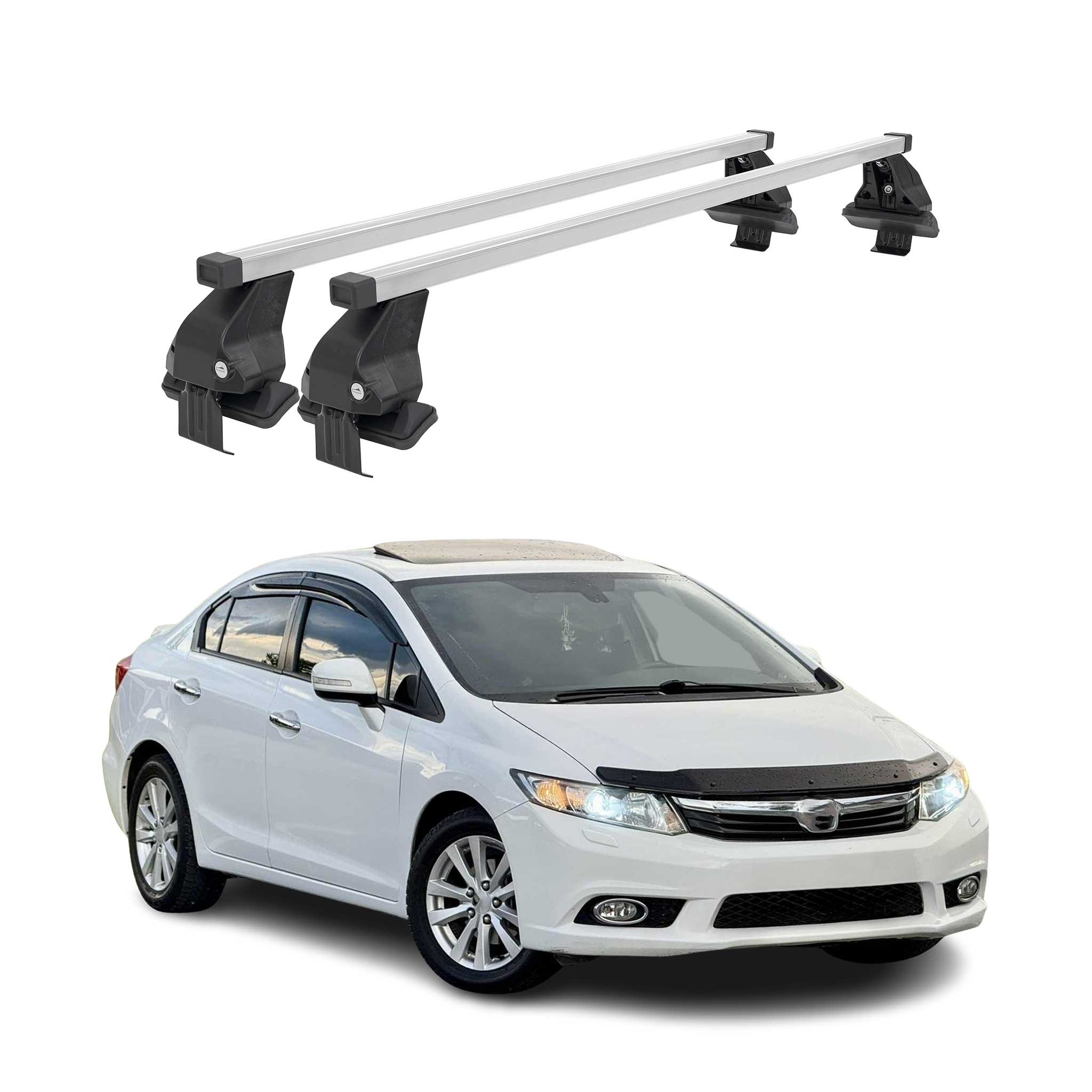 Barres de toit transversales pour Honda Civic IX SD 2012-2015 Acier Gris