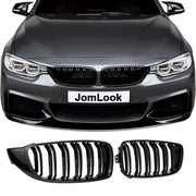 JOM Calandre Noir Brillant Doppelrippen pour BMW Série 4 F32/F33/F36 2013- ohne Emblem