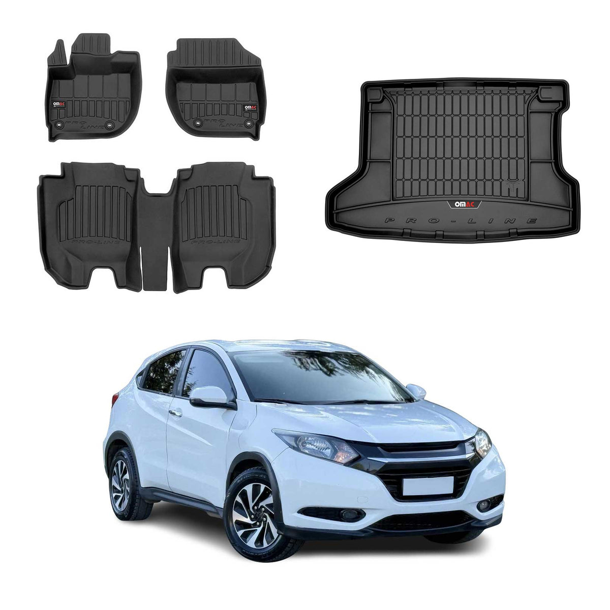 OMAC Kit Tapis de Sol et Coffre pour Honda HR-V 2015-2021