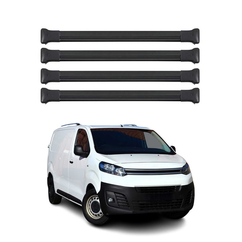 Barres de Toit transversales pour Citroen Jumpy / Space Tourer 2016-2025 Noir 4x