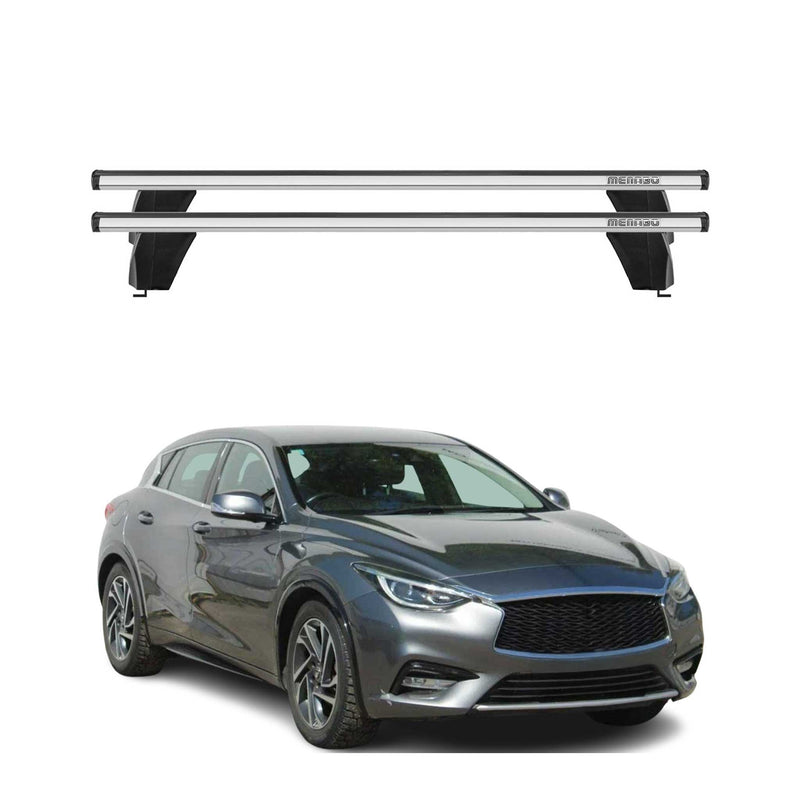 Menabo Barres de toit Transversales pour Infiniti Q30 2015-2019 Alu Gris 2x ABE