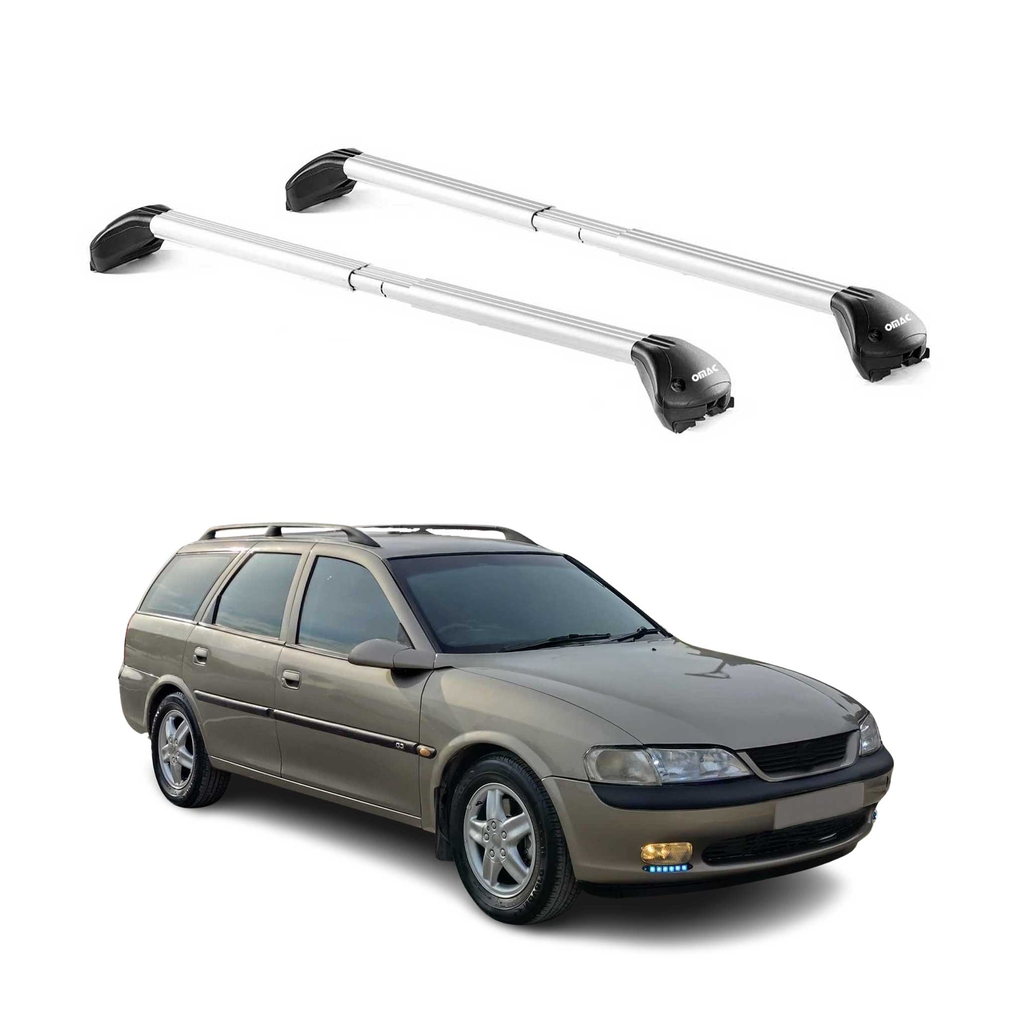 Barres de toit pour Opel Vectra B Wagon 1996-2003 Gris Argenté 2 pièces ABE