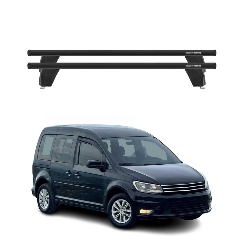 Menabo Barres de toit Transversales pour VW Caddy life 2015-2020 Noir ABE 2x