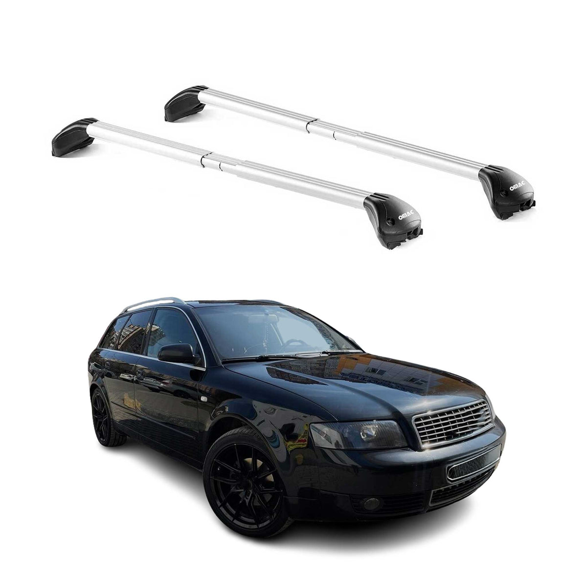 Barres de toit pour Audi A4 Break B5-B6-B7 1995-2008 5P Gris Argenté 2x ABE