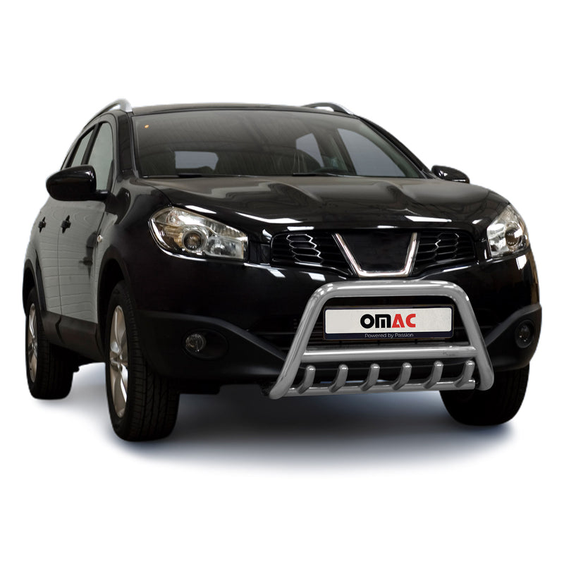 Pare-Buffle Avant Pour Nissan Qashqai +2 2010-2013 Acier Argent