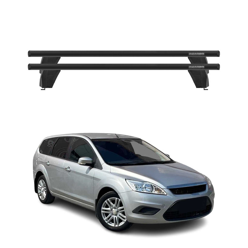 Menabo Barres de toit Transversales pour Ford Focus II Break 2004-2011 Noir ABE