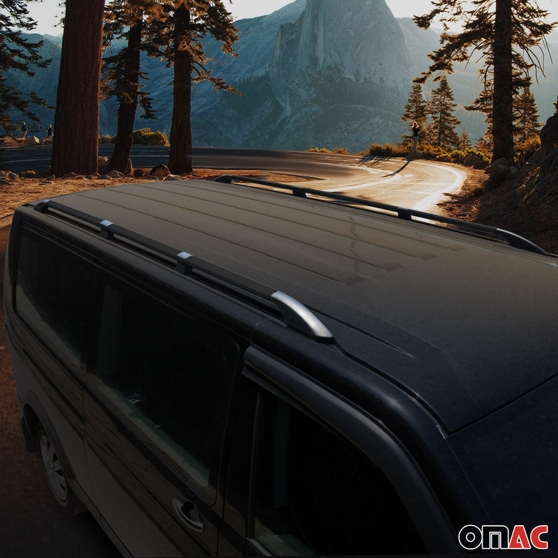 Barres de toit longitudinales pour VW Caddy Maxi 2020-2025 L2 Long Alu Noir