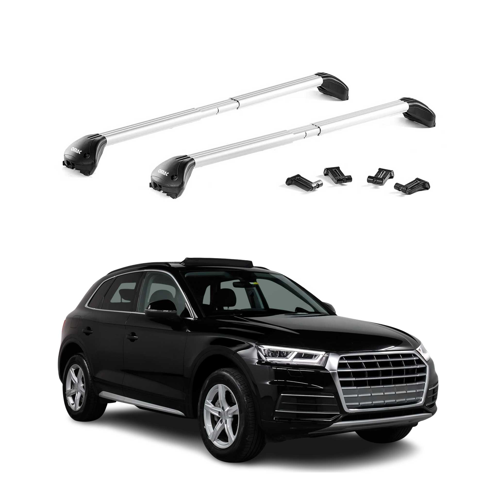 Barres de toit transversales pour Audi Q5 Sportback FYT 2021-25 Alu Gris 2x ABE