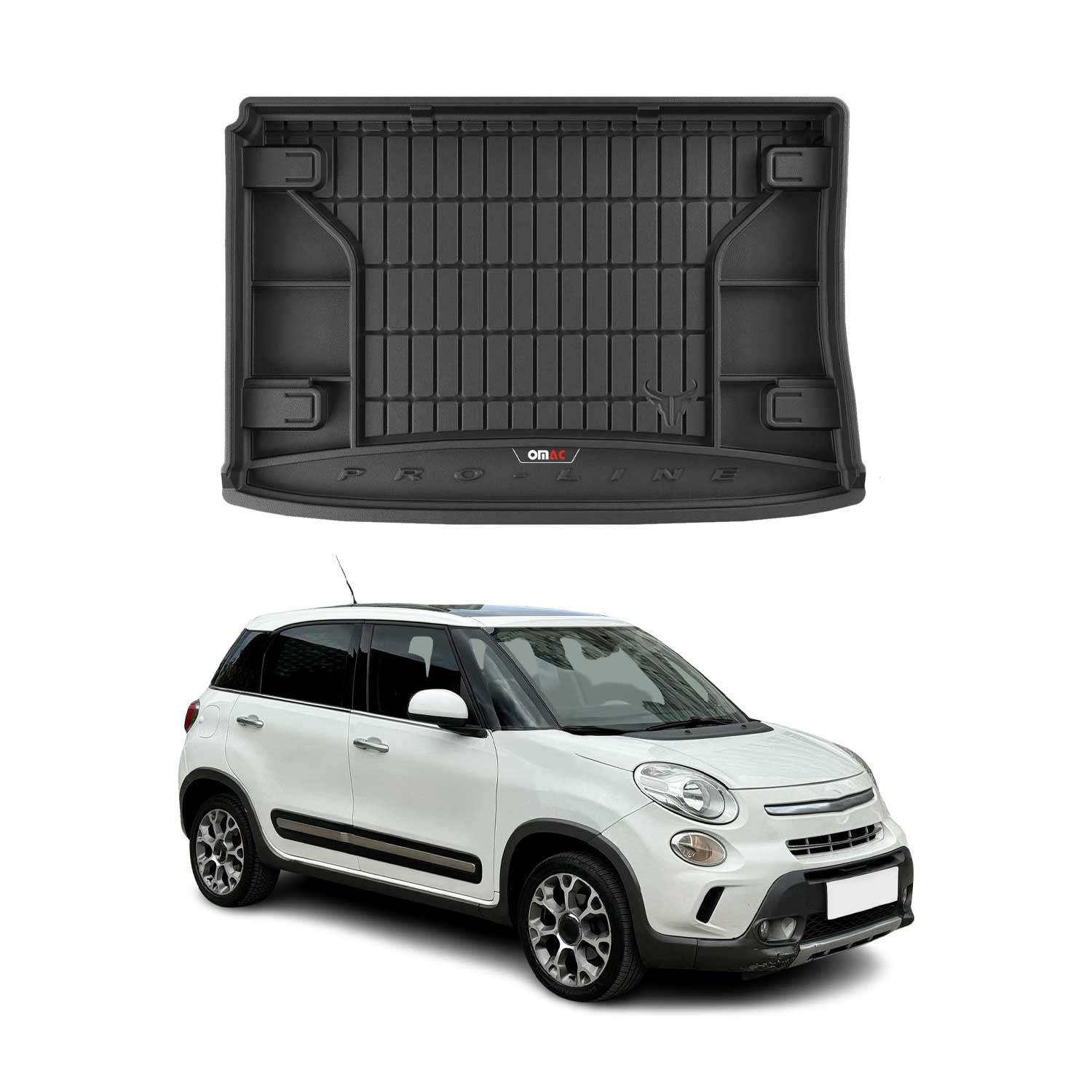 Tapis de Coffre pour Fiat 500L 2012-2022 Noir TPE