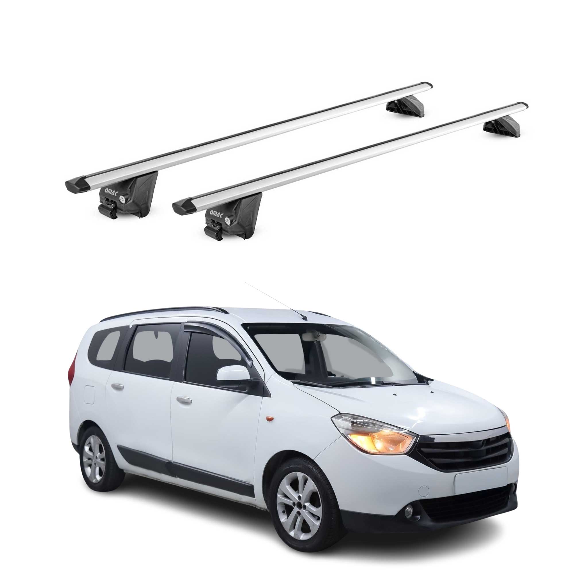 Barres de toit transversales pour Dacia Lodgy 2012-2022 Aluminium Gris ABE