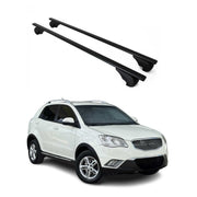 Barres de toit Transversales pour Ssangyong Korando 2010-2019 Fer Noir