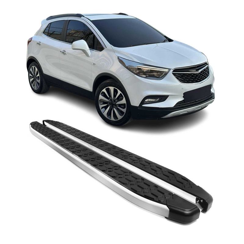 Marchepieds Latéraux pédale pour Opel Mokka 2012-2019 Gris Noir Aluminium 2Pcs