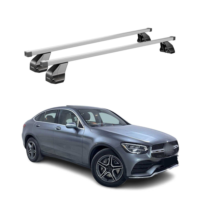 Barres de toit transversales pour Mercedes GLC C253 2020-2024 Acier Gris