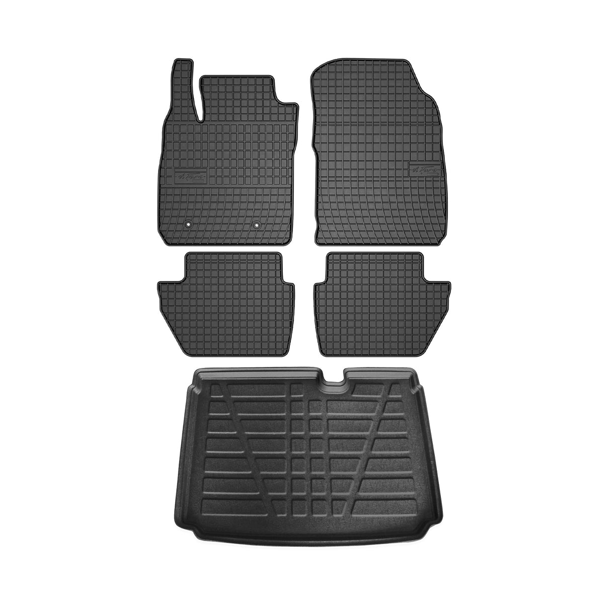 Kit Tapis de sol et coffre pour Ford Ecosport 2011-2024 TPE Noir