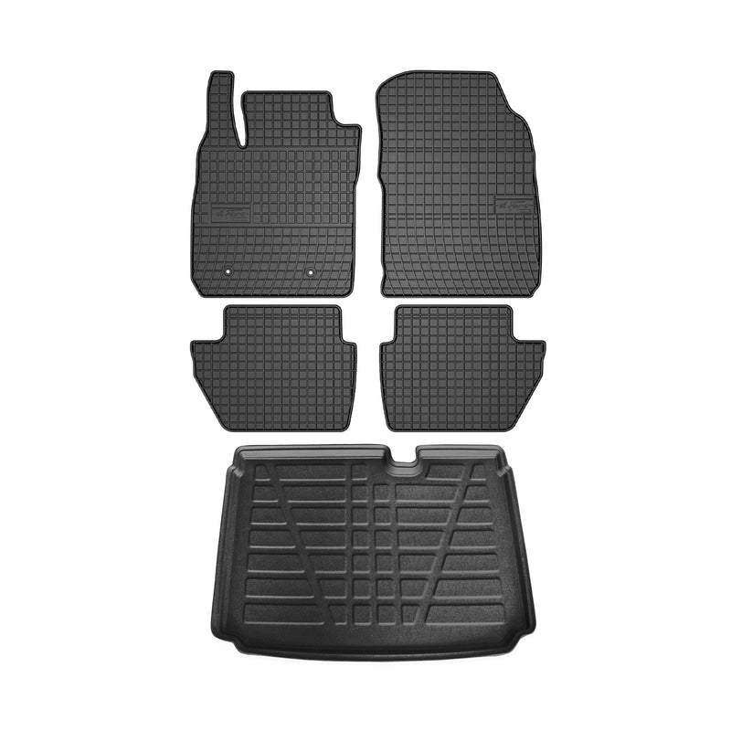 Kit Tapis de sol et coffre pour Ford Ecosport 2011-2024 TPE Noir