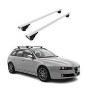 Barres de toit Transversales pour Alfa Romeo 159 Sportwagon 2005-11 Acier Gris