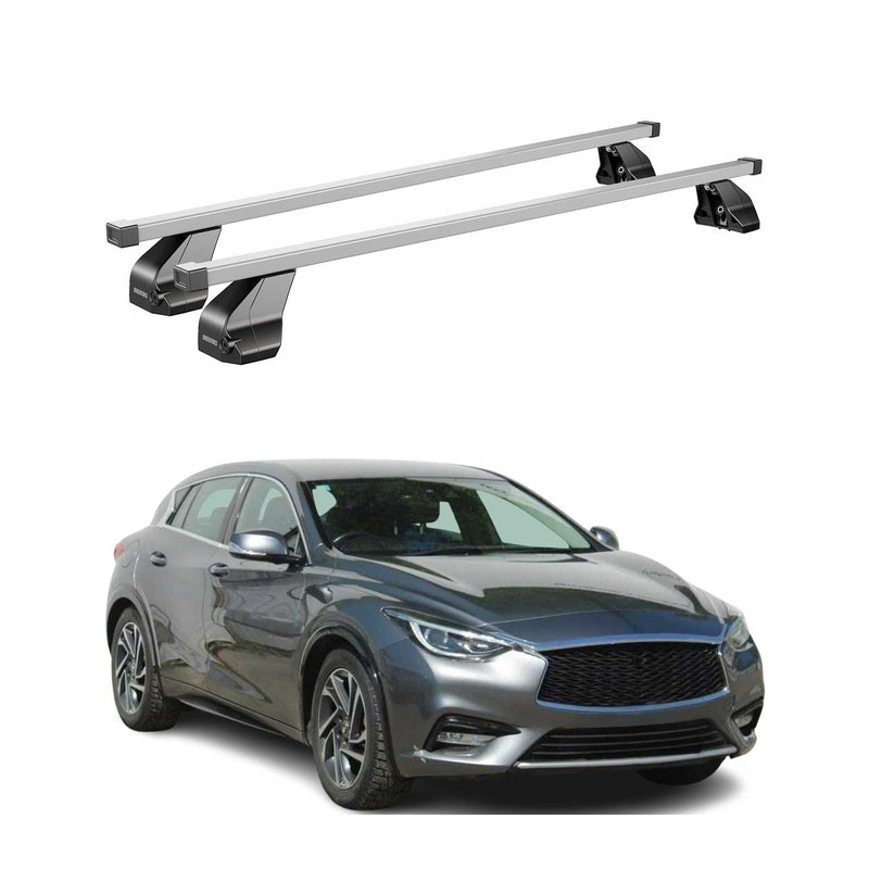 Barres de toit transversales pour Infiniti Q30 2015-2019 Acier Gris