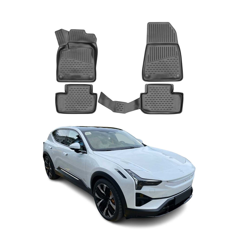 Tapis de sol pour Polestar 2 2020-2025 en caoutchouc TPE 3D Noir