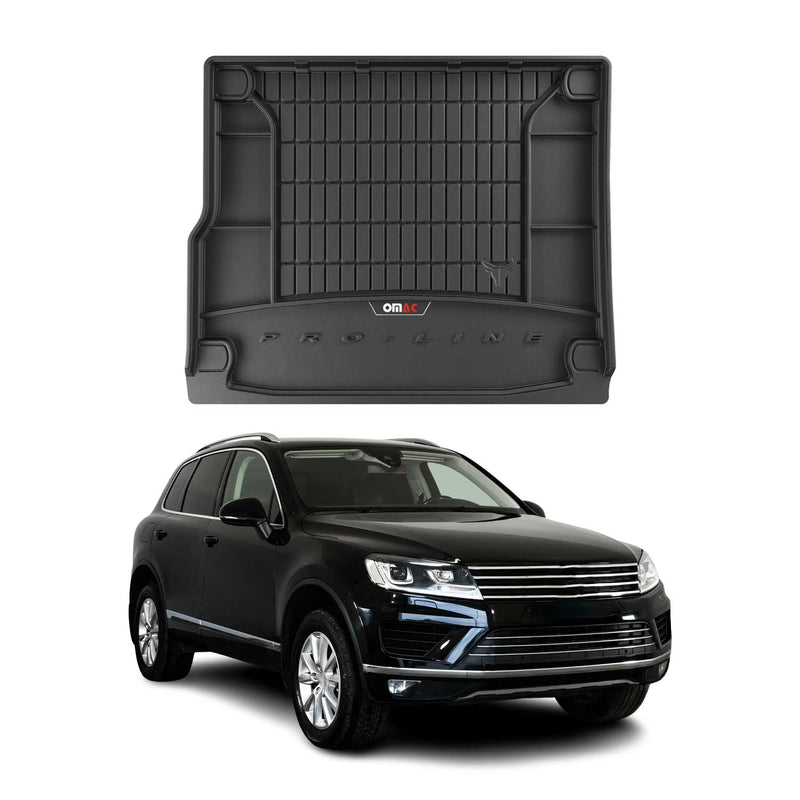 OMAC Tapis de Coffre pour VW Touareg R-Line 2010-2018 Noir TPE