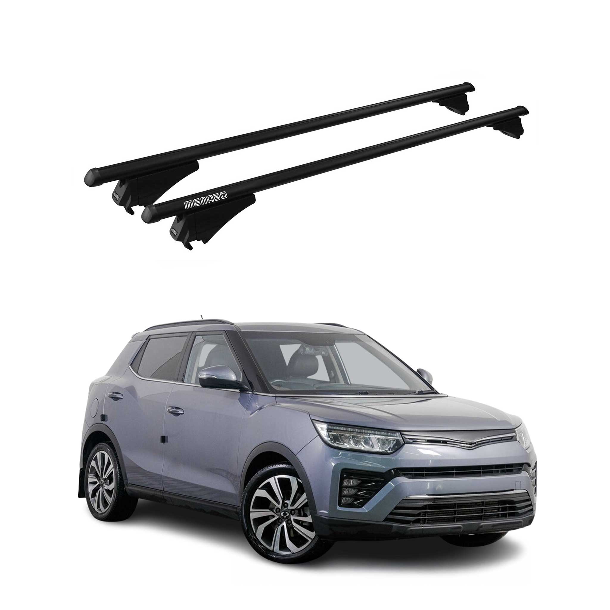 Tiger Barres de toit transversales pour Ssangyong Tivoli 2015-2019 Noir