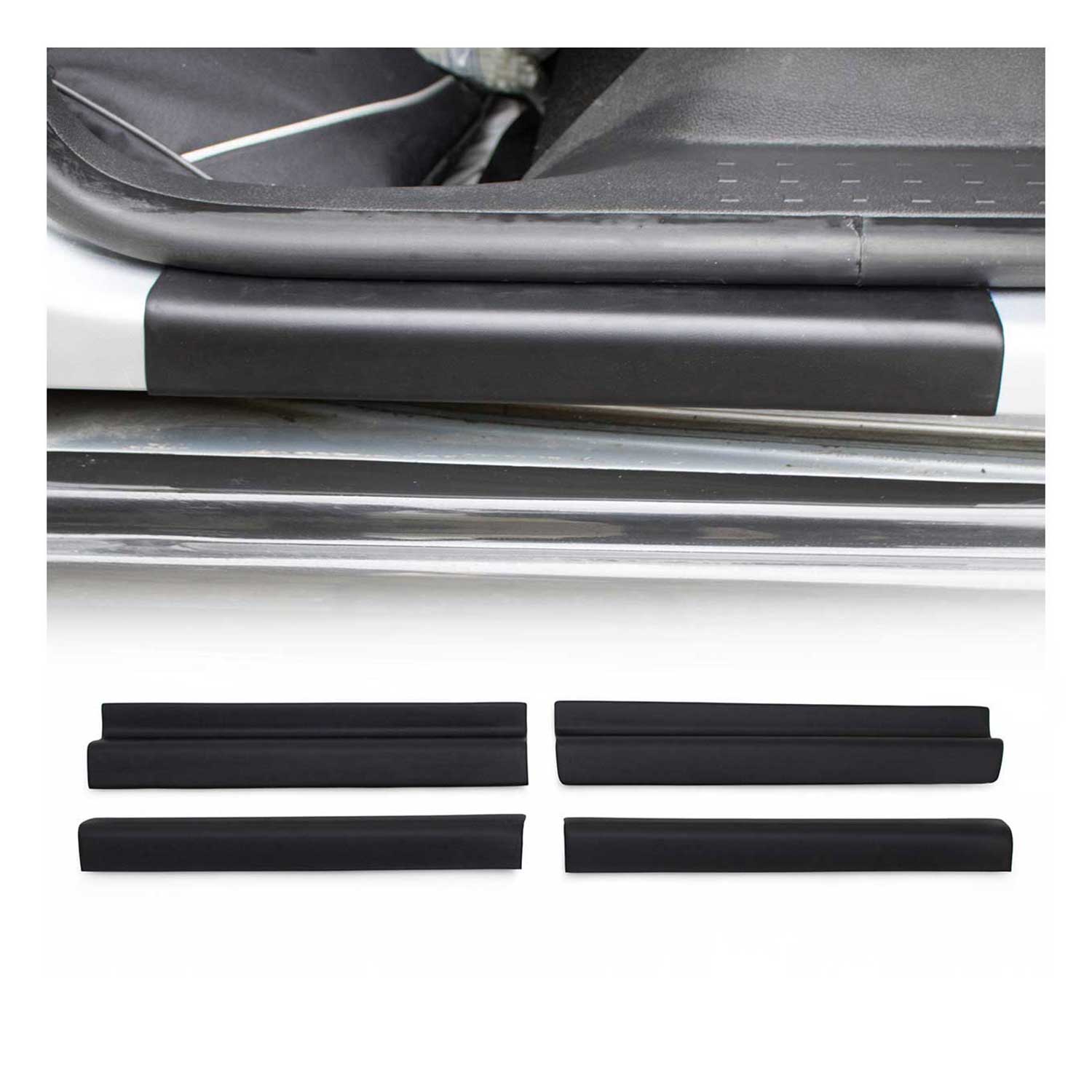 Couverture de Seuil de porte pour VW Caddy 2015-2020 ABS Noir 4 Pcs