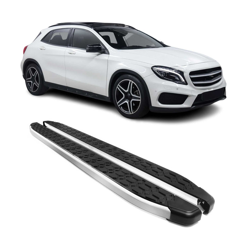 Marchepieds Latéraux pour Mercedes GLA Klasse X156 2013-2021 Gris Noir Aluminium