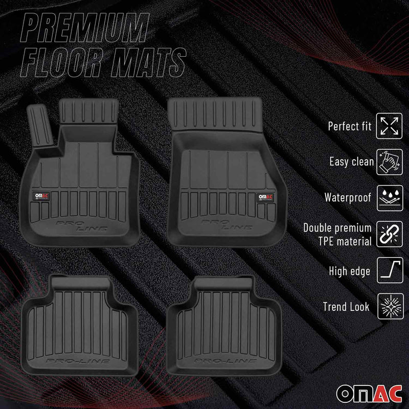 OMAC Tapis de sol en caoutchouc pour Mini Countryman F60 2017-2024 Noir Premium