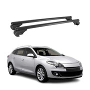Barres de toit Transversales pour Renault Megane 2009-2016 Aluminium Noir