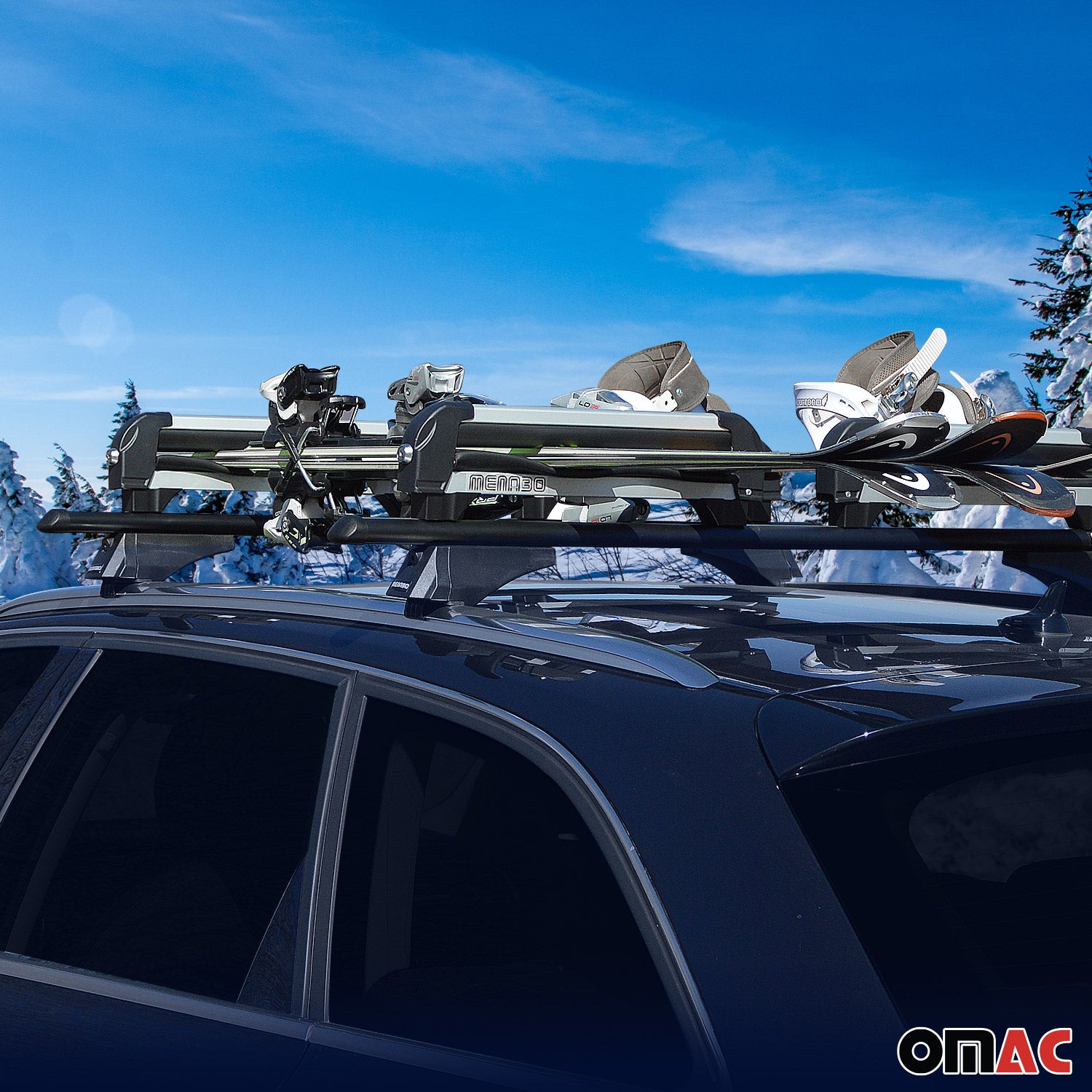 Porte-Skis Menabo Porte-Snowboard Universel Verrouillable Noir 2x