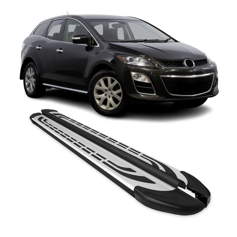 Marchepieds Latéraux pédale pour Mazda CX-7 2006-2012 Aluminium Gris Noir 2x
