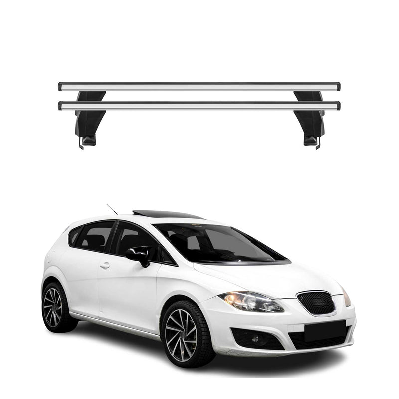 Menabo Barres de toit Transversales pour Seat Leon II 2009-2013 Gris ABE 2x