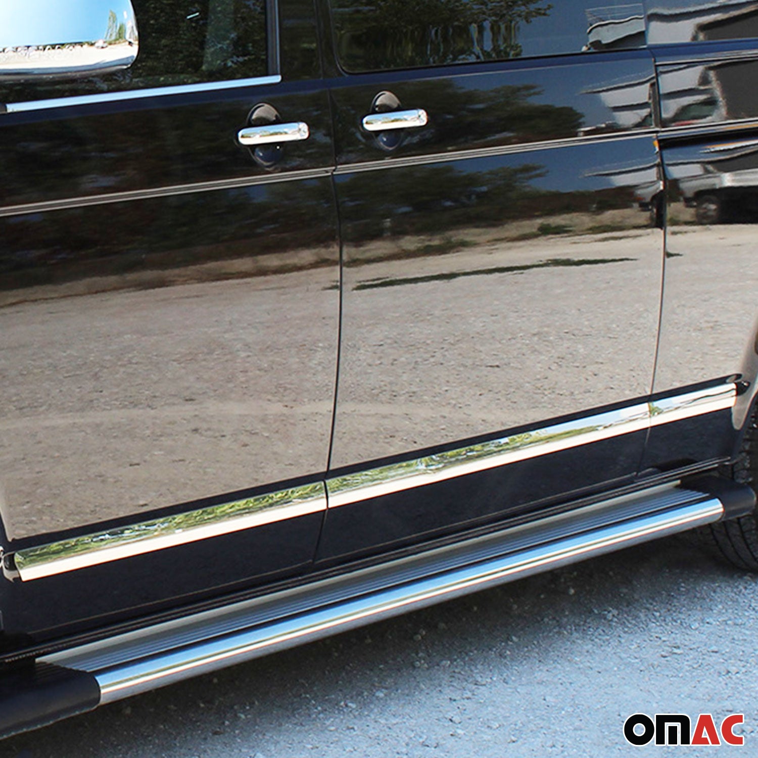 Garniture Baguette de porte latérale pour VW Transporter T5 2003-15 L1 inox 5Pcs