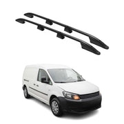 Barres de toit longitudinales pour VW Caddy 2010-2015 L2 Long Aluminium Noir