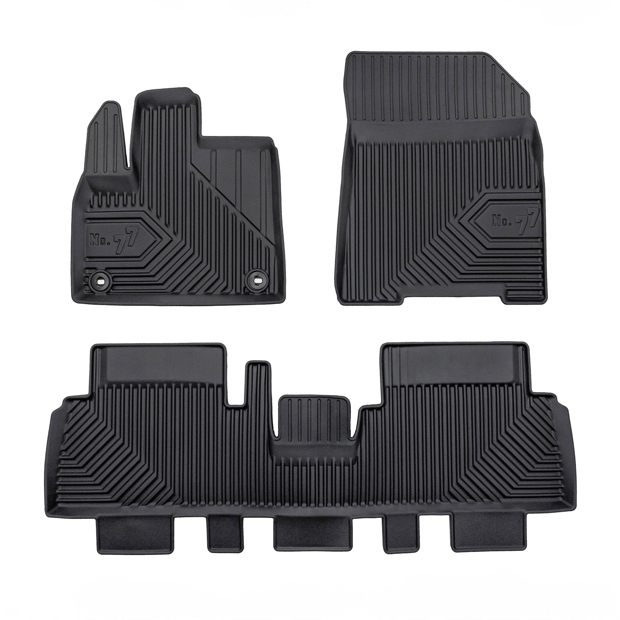 Tapis de Sol de Voiture pour Peugeot e-Rifter 2021-2026 TPE Imperméable 3Pcs