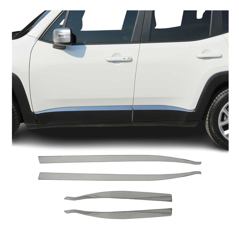 Garniture Baguette de porte latérale pour Jeep Renegade 2014-2024 inox 4Pcs