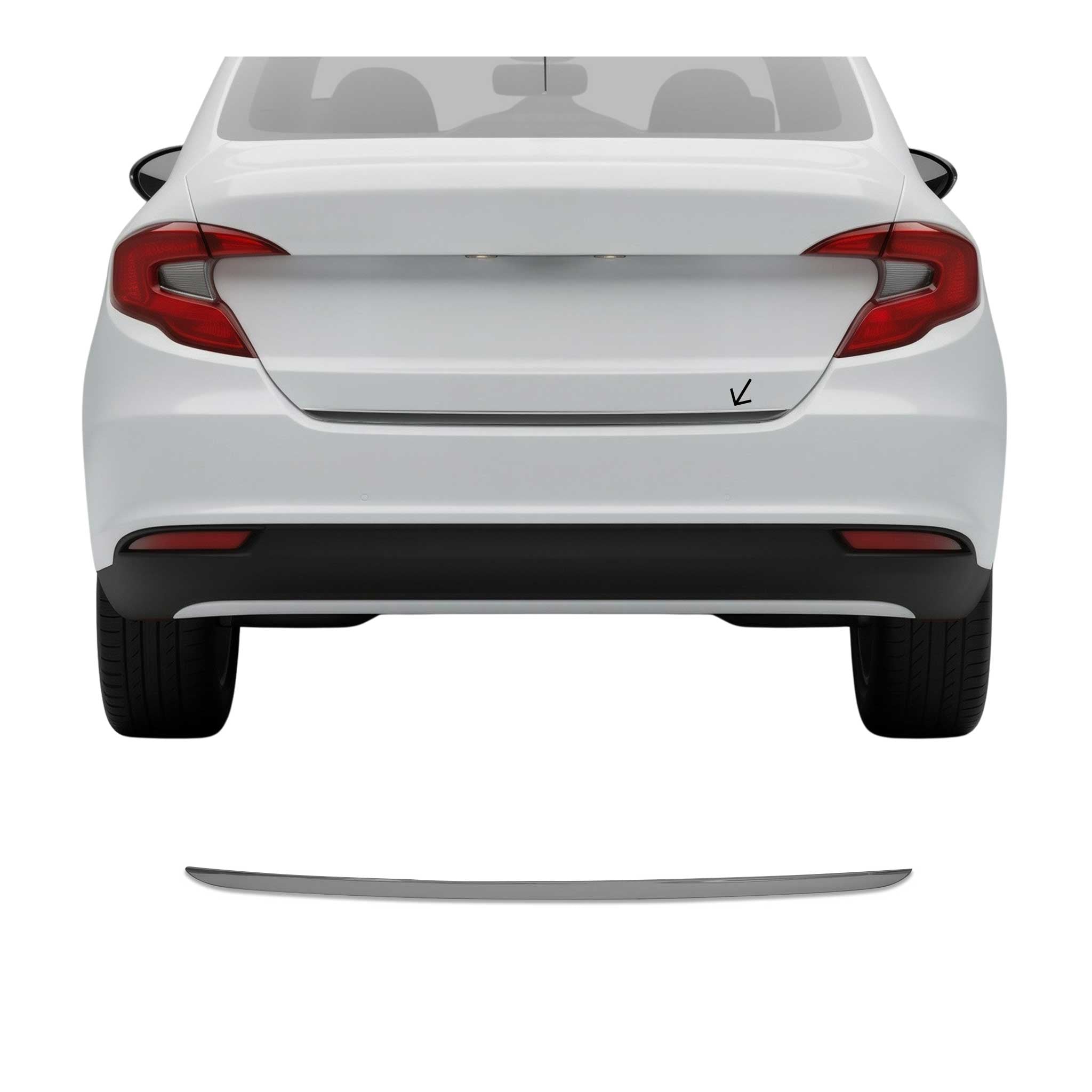 Garniture de Hayon Coffre pour Fiat Tipo 2015-2026 Hatchback en acier inox foncé