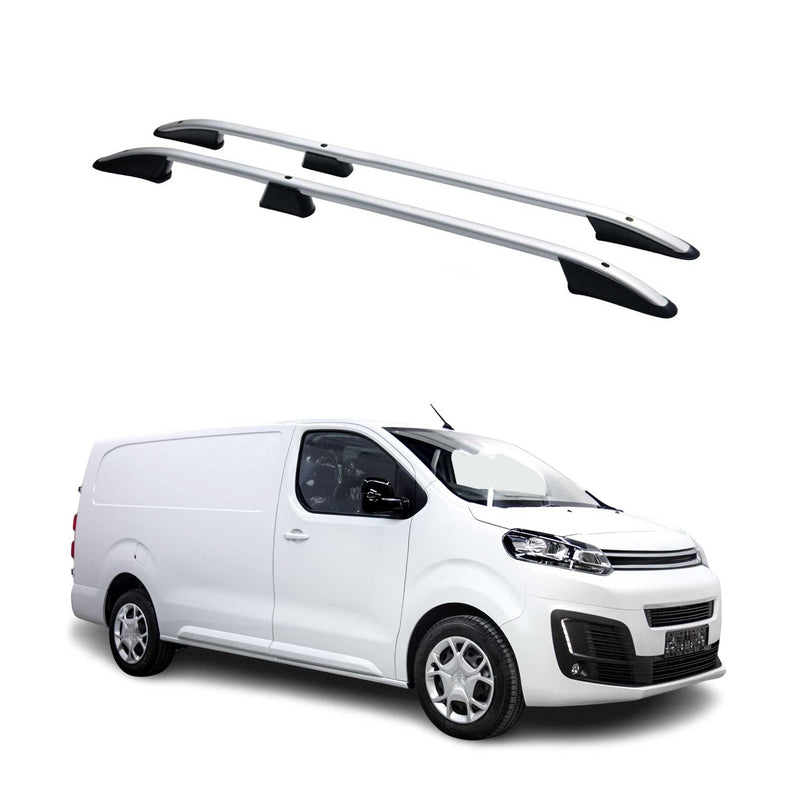 Barres de toit longitudinales pour Citroen Jumpy 2016-2024 L3 Long Alu Gris