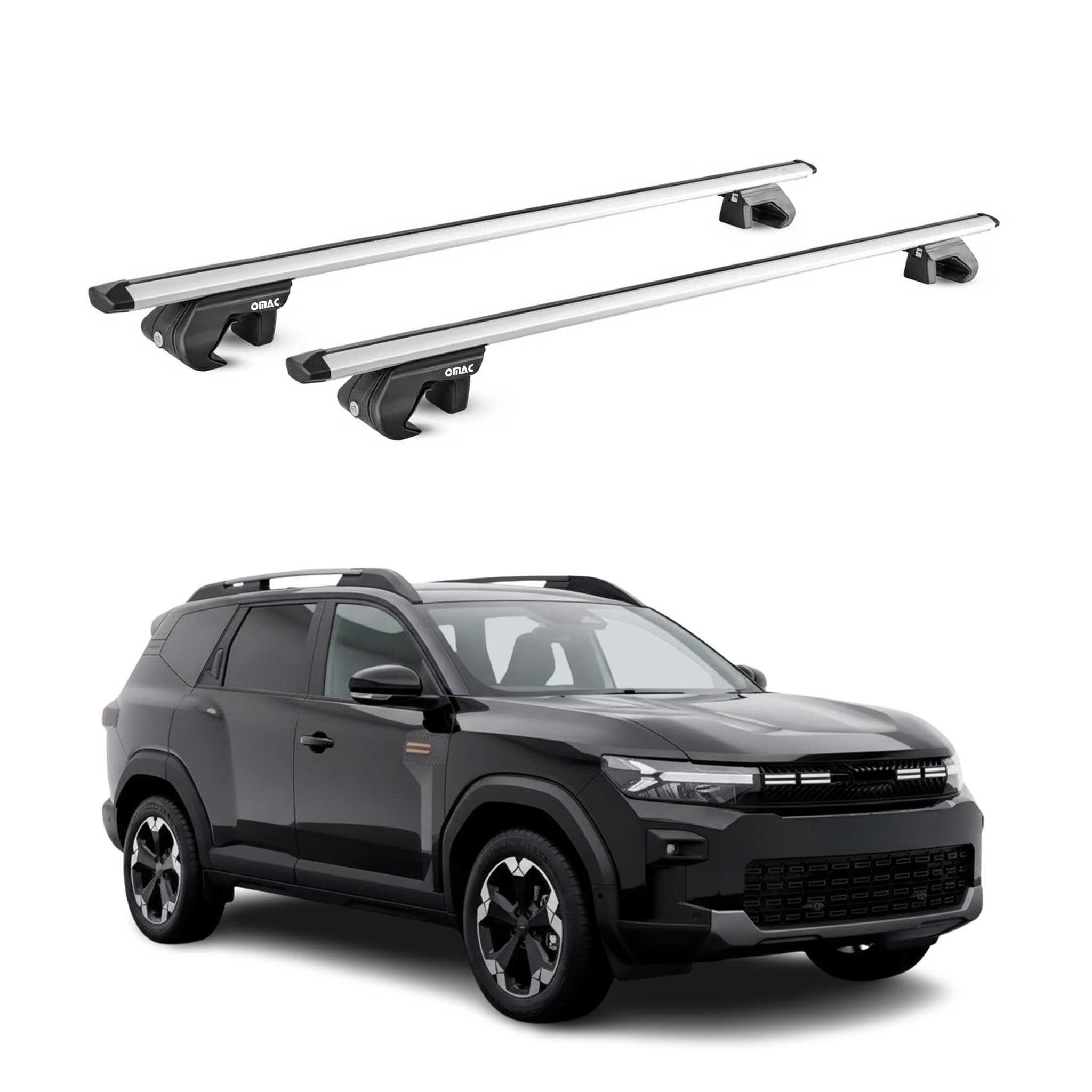 Barres de toit transversales ABE pour Dacia Bigster 2025-2026 Aluminium Gris 2x