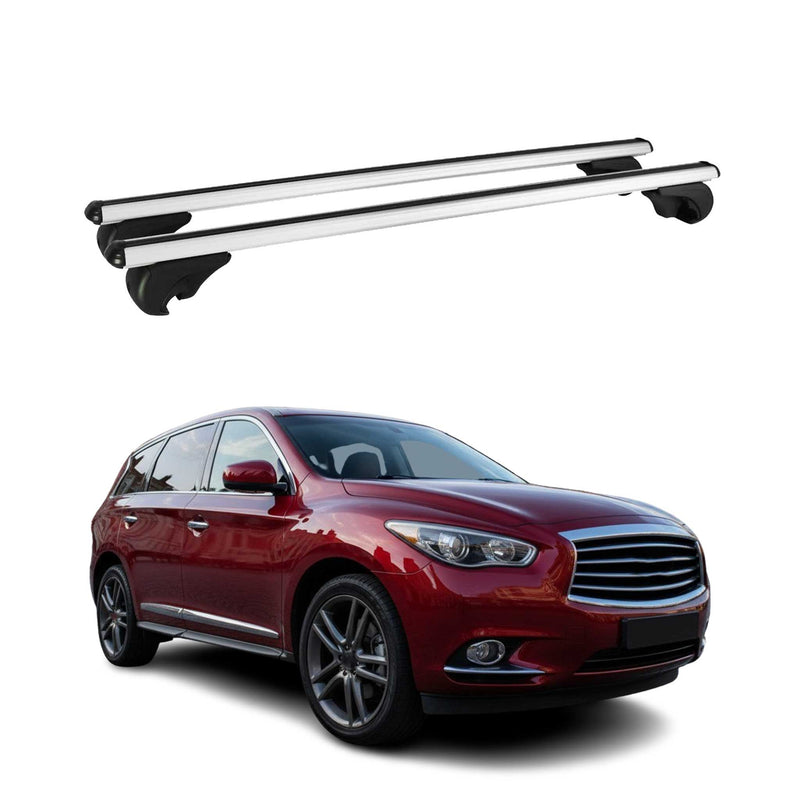 Barres de toit Transversales pour Infiniti QX60 2012-2017 Aluminium Argent