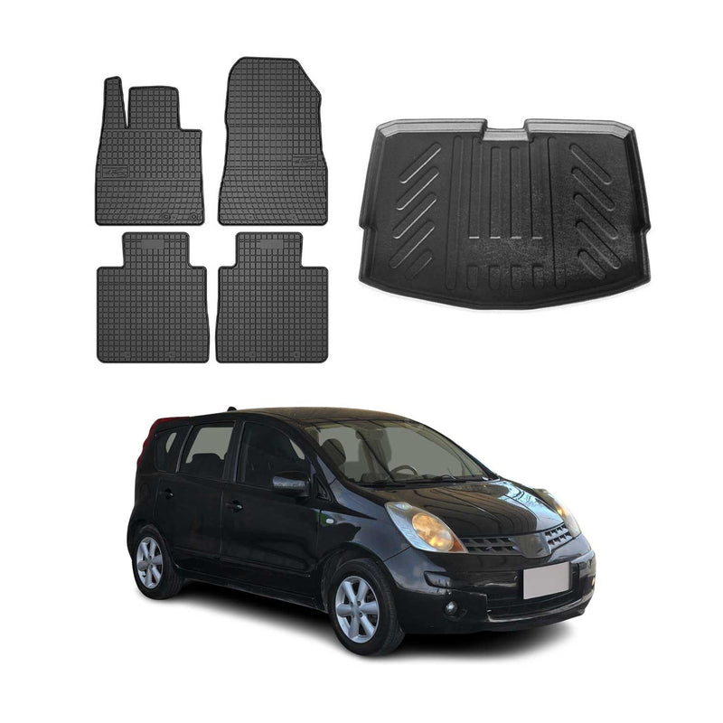 Kit Tapis de sol et coffre pour Nissan Note E12 2012-2016 TPE Noir