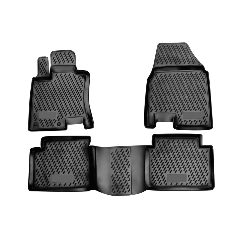 Tapis de sol pour Nissan Qashqai +2 2008-2014 en caoutchouc TPE 3D Noir 4Pcs