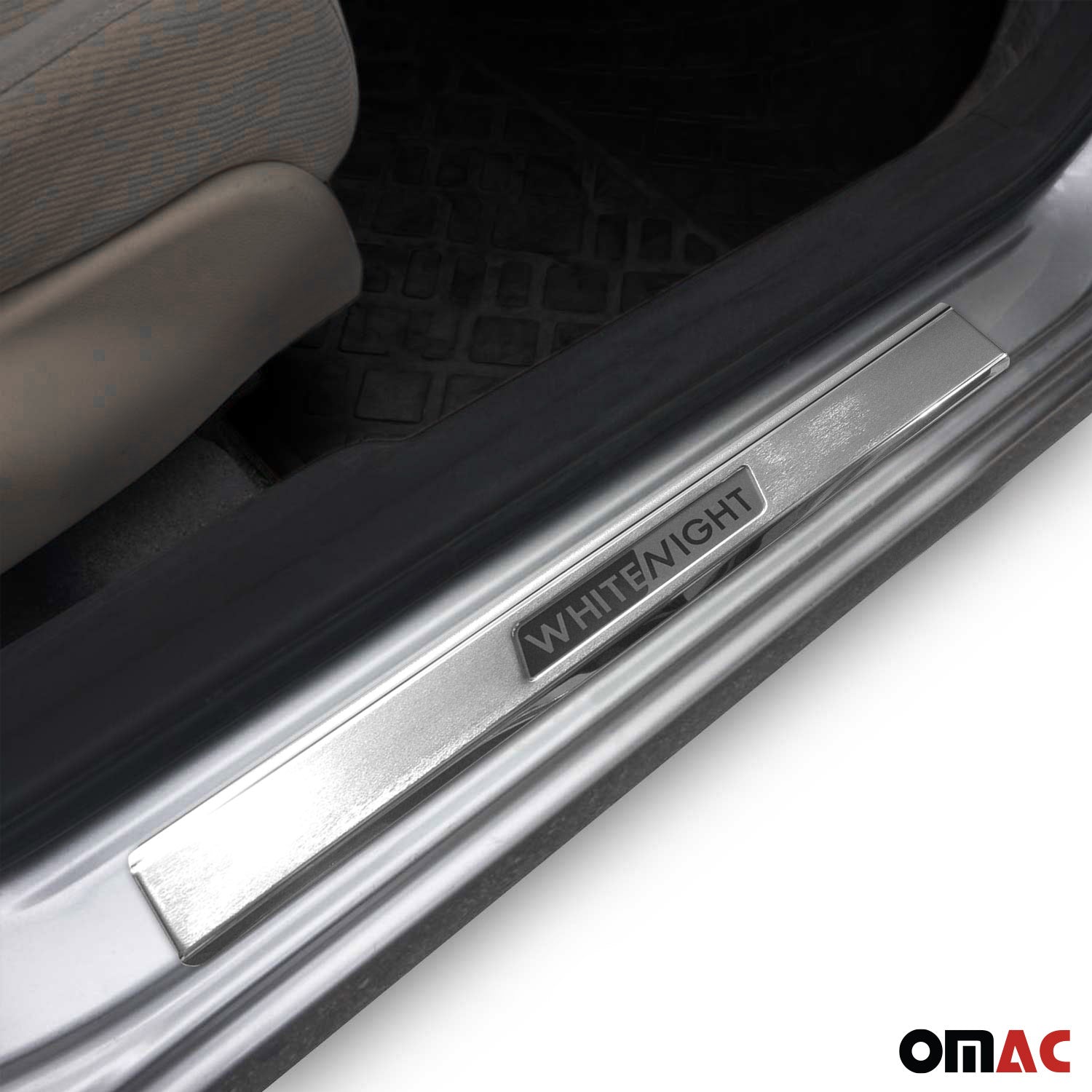 Seuils de porte pour VW T-Roc 2017-2025 White Night en acier inox Chromé