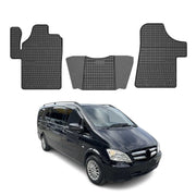 Tapis de Sol pour Mercedes Viano 2003-2014 Caoutchouc Noir
