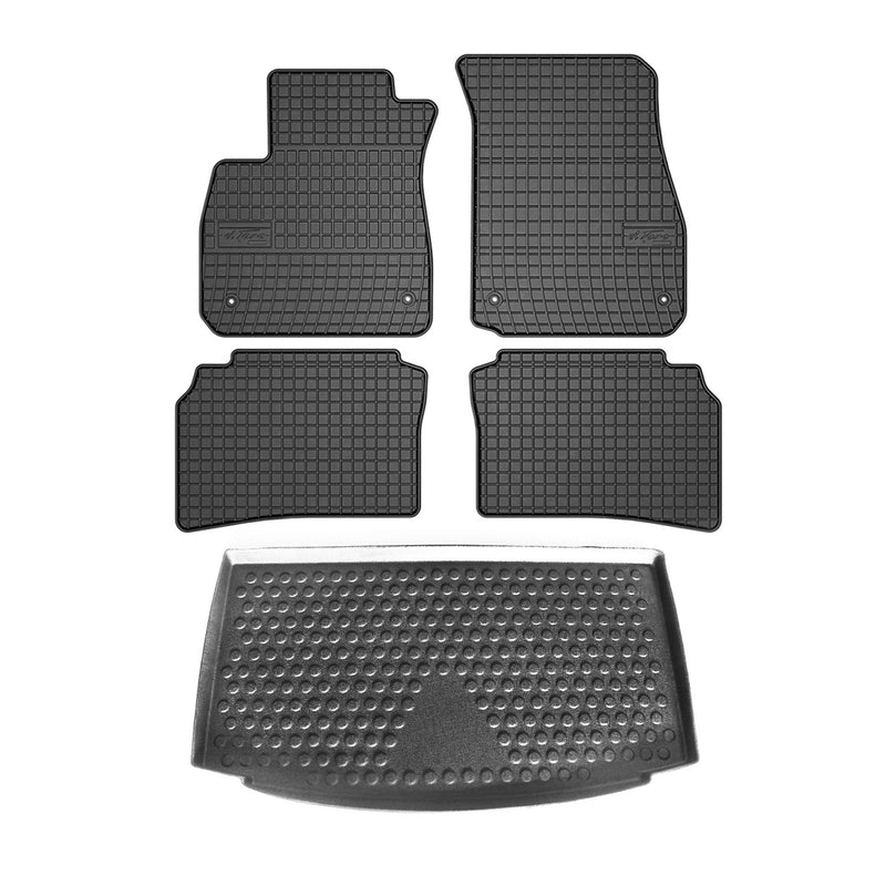 Kit Tapis de sol et coffre pour Peugeot 206 1999-2007 HB TPE Noir