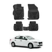 Tapis de sol pour Peugeot 301 2012-2021 Noir 3D en Caoutchouc TPE 4Pcs