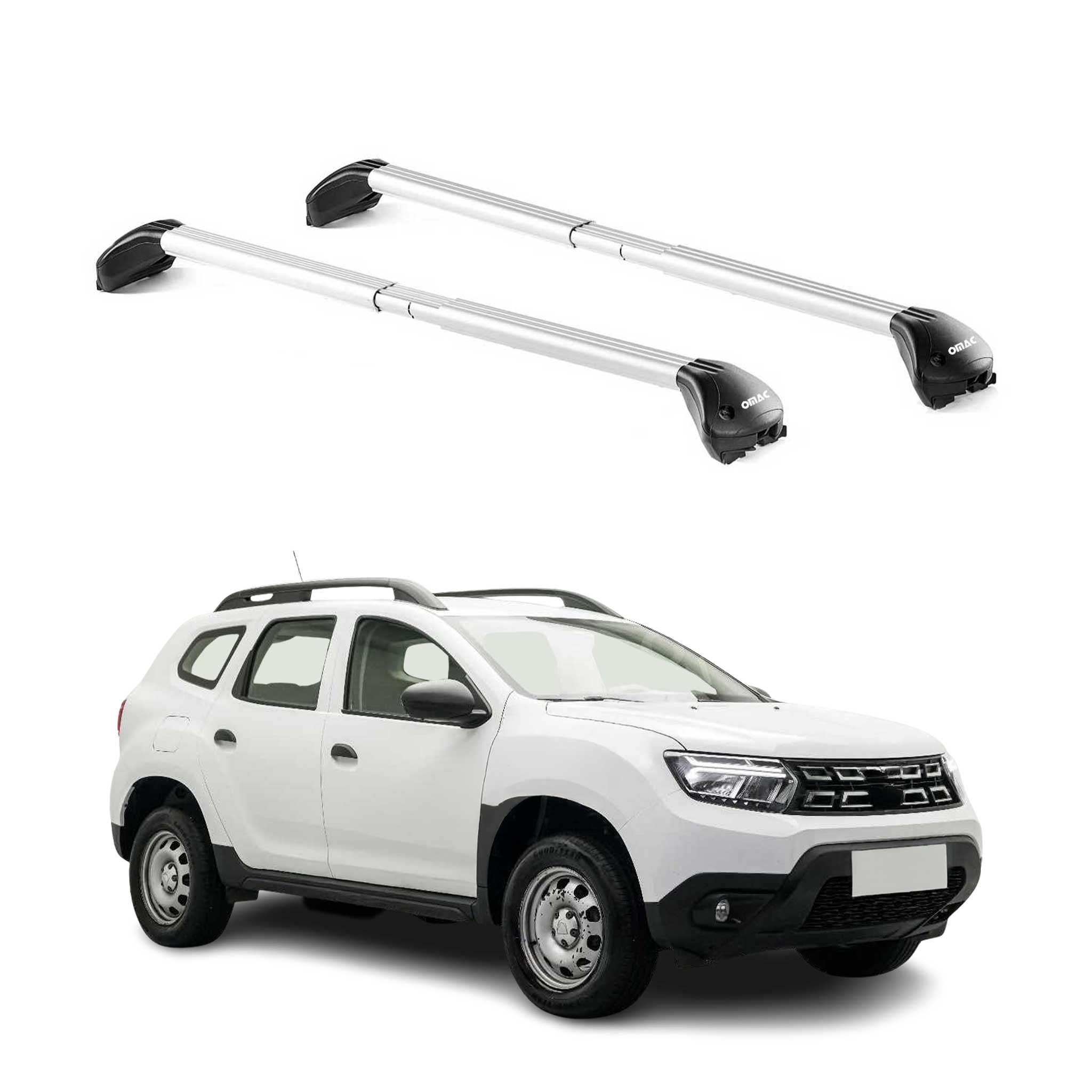 Barres de toit transversales pour Dacia Duster mk2 2018-2024 Gris Argenté 2x ABE