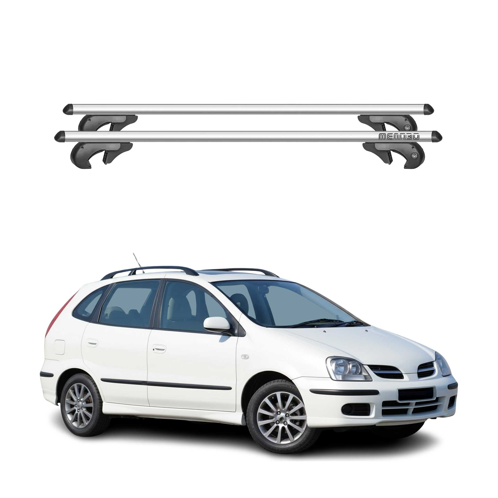Barres de toit pour Nissan Almera Tino 2000-2006 90kg Aluminium Gris 2x